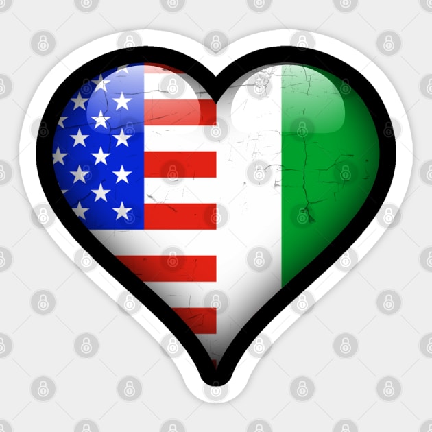 Half American Half Nigerian - Gift for Nigerian From Nigeria Sticker by Country Flags